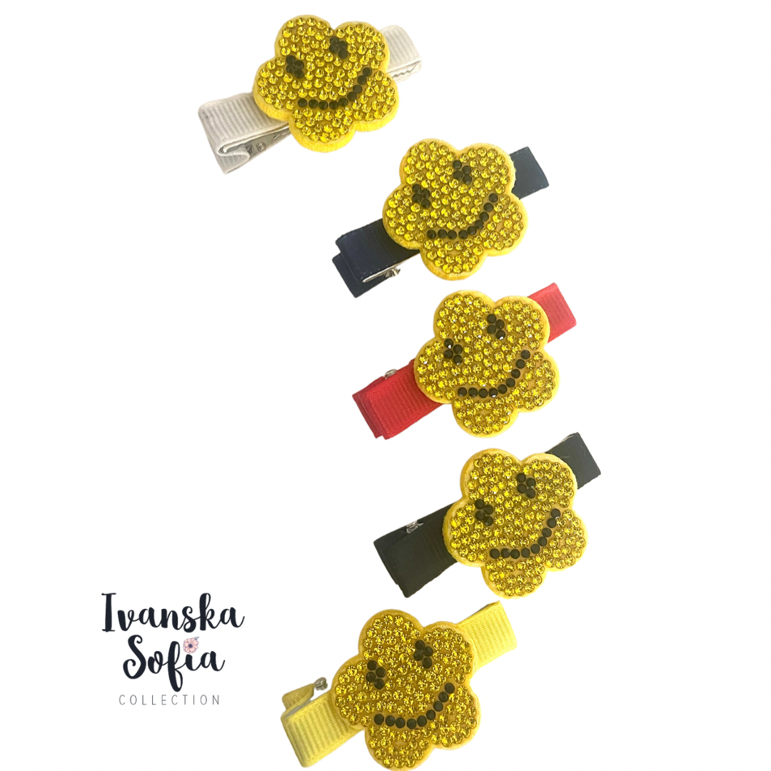Flower Smiley Clip Set of Two